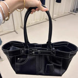 UAKISS  -  Luxury High Quality Handbags For Women Fashion Large Capacity Solid Leather Shoulder Tote Bag Versatile Simple Trendy Bag