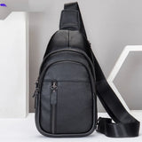 UAKISS  -  New Men's Cow Leather Chest Sports Man Shoulder Bag Casual Male Crossbody Bag