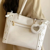 UAKISS  -  Japanese White Transparent Lolita Women Shoulder Handbag All Match Handbag Itabag Designer Bag