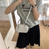 UAKISS  -  Cute Fashion Womens Handbag Casual Pu Leather Korean Popular Elegant Small Shoulder Bag Sweet Silver Female Crossbody Bag