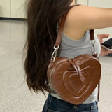 UAKISS  -  2024 Personality Y2k Aesthetic Solid Heart Shoulder Bags Streetwear Sweet All Match Preppy Handbags Japanese Women  Backpacks