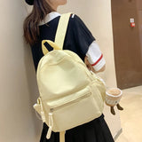 UAKISS  -   New Small Solid Color Woman Backpack Female Travel Rucksack Schoolbag For Teenage Girls