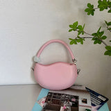 UAKISS  -  2024 Girls Kawaii Mini Handbags Sweet Y2k Aesthetic Shoulder Crossbody Bags Women Simple Solid Top-Handle Bag Casual Cute Purses