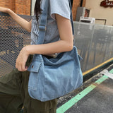 UAKISS  - New Trendy Woman Crossbody Shoulder Bags For Women Washed Denim School Messenger Bag Large Capacity Shopper Travel Women's Bag