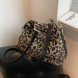 UAKISS  - Shoulder Bags for Women Personality Trendy Leopard Y2k Aesthetic Casual Handbags Harajuku All Match Crossbody  High-capacity