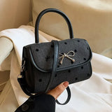 UAKISS  -  Elegant Shoulder Bag for Women Dot Cute Bow Fashion Sweet Korean Style Handbag Casual Literary Exquisite New Aesthetic Bags