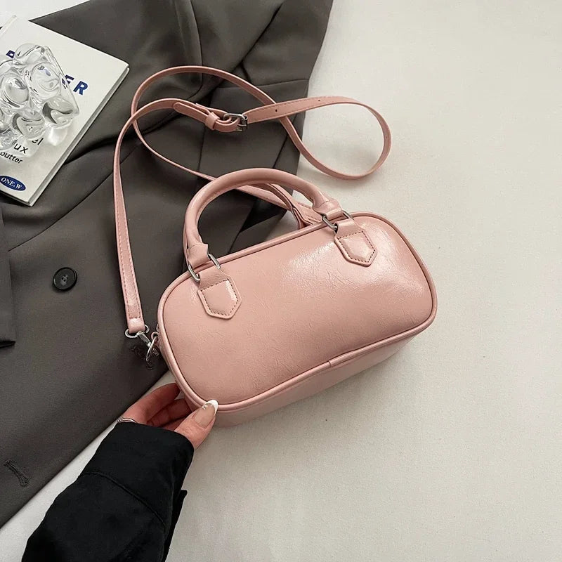 UAKISS  -  Small PU Leather White Crossbody Bags for Women 2025 Y2K Ladies Shoulder Bag Females Designer Retro Handbags and Purses