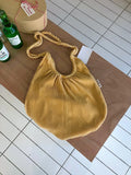 UAKISS  -  Large Capacity Pleated Tote Shopping Handbag Ruched Design Reusable Work Shoulder Bag Portable Women Summer Beach Purse