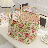 UAKISS  -  Sweet Floral Women's Bento Handbags Retro Patchwork Ladies Tote Shoulder Bags Retro Flower Female Storage Shopper Bag Purse