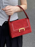 UAKISS  -   Niche Underarm Small Square Bag Fashionable and Versatile Korean Version Handbag New Retro Suede Tote Bags