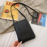 UAKISS  -  Casual Simple Solid Cell Phone Bag Fashion Y2k Aesthetic Vintage Mini Purses All Match Trendy Chic Shoulder Crossbody Bags Women