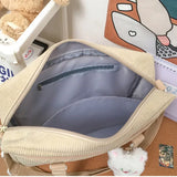 UAKISS  -  Japanese JK Shoulder Bags for Women Solid All Match Canvas Uniform Crossbody Bag Cute Cartoon Bear Handbag 2024 Bolso Mujer