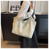 UAKISS  - 2024 New Fashion Design Shoulder Bags for Women Large Capacity Woven Bag Leisure Versatile Commuting Tote Bags Shopping Bag Ins