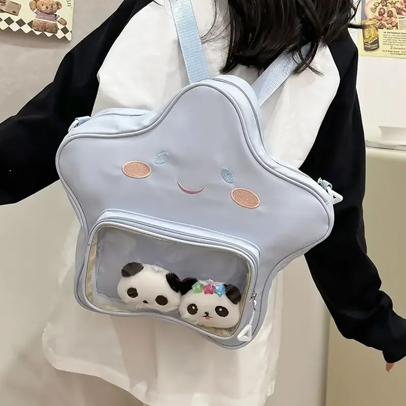 Uakiss Cute Star Womens Shoulder Bag Y2k Harajuku Style Nylon Fashion Backpacks Casual Designer Cartoon Portable New Female Bag