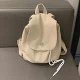 UAKISS  -  2024 Sweet Solid Drawstring All Match Handbags Students Simple Kawaii Casual Y2k Aesthetic Schoolbags Japanese Preppy Backpacks