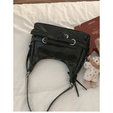 UAKISS  -  Y2k Vintage Shoulder Bag for Women Gothic Red Fashion New in Handbag Casual Leather Designer Motorcycle Female Armpit Bag