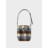 UAKISS  -  Woolen Plaid Large-capacity Shoulder Bag Vintage and Versatile Design Stylish Unique and Niche Accessory Bag