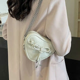 UAKISS  -  Sweet Heart Bow Chain Pu Fashion Women Shoulderbag  All Match Itabag Designer Commuting Bag