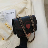 UAKISS  -  Cute Shoulder Bag Women Heart Quilted Bags Chain Female Luxury Designer Handbag PU Leather Crossbody Pouch Wallet