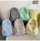 UAKISS  -  2024 High-capacity Simple Women Student Star Backpack  Vintage Casual All Match Schoolbags Korean Trendy Kawaii Girls Backpacks