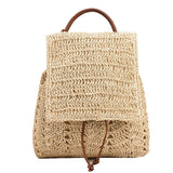 UAKISS  - Women's Straw Backpack Summer Boho Bohemian Hollow Shoulder Bag Travel Bag for Women Knitted Beach Back Pack