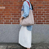 UAKISS  -  New Tote Stripe Versatile Retro Commuter One Shoulder Crossbody Bag with Large Capacity Canvas Bag