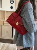 UAKISS  -  Casual Women's Underarm Bags Vintage Luxury Ladies Shoulder Bag PU Leather Fashion Female Tote Purse Handbags Retro Armpit Bag