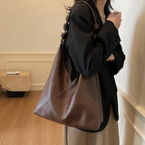 UAKISS  -   Big PU Leather Underarm Bags Lady Vintage Hobo Shoulder Bag for Women 2024 Winter New Y2K Korean Fashion Handbags