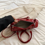 UAKISS  -  Small Rivets Design Underarm Bags for Women 2024 Y2k Korean Fashion Female Bucket Bag Lady Shoulder Bag Red Handbags