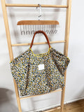 UAKISS  -  Janpan Fresh Thin Cotton Shopping Bag Yellow Flower Drawstring Shoulder Tote Bag