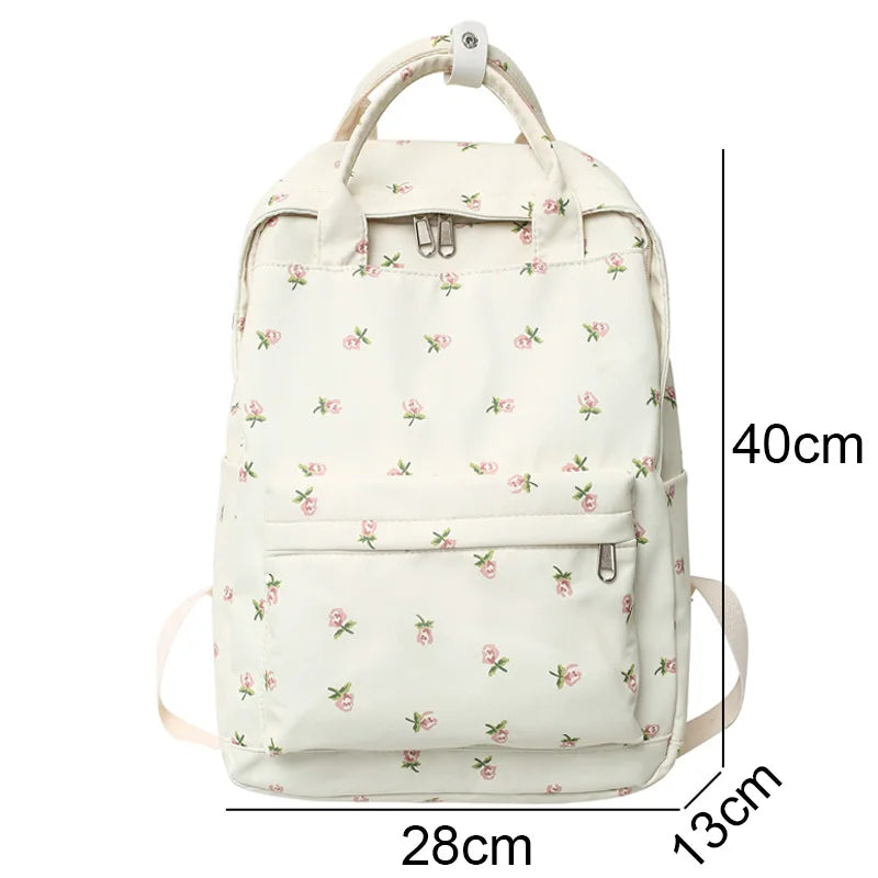 UAKISS  -  Fashion Women Cute Floral Student Backpack Trendy Lady Kawaii Book Bags Female Print Laptop College Backpack New Girl School Bag