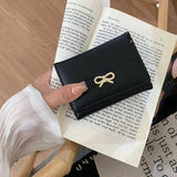 UAKISS  -  1 Piece Chic Elegant Style Card Wallet for Women Fashion Simplicity Bow Photocard Purse Student Portable Travel Purse Wallet