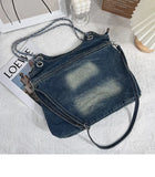 UAKISS  -   Vintage Washed Denim handbags for women bag Fashion chian Shoulder bags Female Simple Large capacity Student ladies big Totes