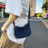 UAKISS  - Denim Casual Small Crossbody Bags For Women 2024 Solid Color Female Shoulder Bag Girl Korean Version Simple Fashion Women's Bag