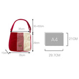 UAKISS  -  Girl Student Shoulder Bag Plush Grid Splicing Crossbody Bags Large Capacity Handbag Female Student Shopping Tote