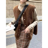 UAKISS  -  Women's Winter Vest Fashion Faux Fur Jacket Coat  Vintage Two Sided Female Waistcoat Chic Clothes Tops Sleeveless Cardigan Women