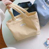 UAKISS  -  Women Corduroy Hand Bags Lunchbag Fabric Handbags Casual Small Tote Bag Cute Shopping Bag for Ladies