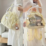 Uakiss Sweet Ita Bag for Women Original Y2k Fashion Curtain Cute Casual Backpack Transparent Kawaii Lolita Jk Female Shoulder Bag