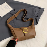 UAKISS  -  Belt Small PU Leather Shoulder Bag for Women 2024 Winter Trend Y2K Handbags Females Luxury Desinger Crossbody Bag