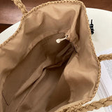 UAKISS  -  Straw Hollow Out Knitting Tote Bag Large Capacity Handmade Shoulder Handbag Women   Designer Casual Beach Bag Ethnic Style