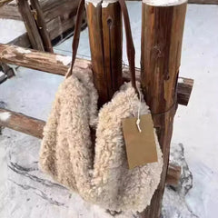 UAKISS  -  Korean Chic Lamb Wool Women Shoulder Bags Fluffy Casual Fashion All Match Handbags Fairy Y2k Aesthetic Sweet Underarm Bag Trendy