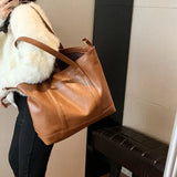 UAKISS  -  Big PU Leather Underarm Bags for Women 2024 Y2K Korean Fashion Tote Bag Lady Shoulder Bag Female Simple Handbags