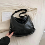 UAKISS  - 2024 Sweet Solid Simple Office Lady Shoulder Bags Grunge Soft Leather  Underarm Bag Korean Chic Y2k Aesthetic Women's Handbags