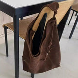 UAKISS  -  Suede Hasp 2025 High Quality Autumn Designer Tote Bag Solid Color High Beauty Fashion Handbag Soft Simple Fashion Shoulder Bag