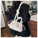 UAKISS  -  Nylon Women Fashion Shoulder Bag Feather Cotton Tote Bag Large Capacity Cosmetic Bags Lightweight Shoulder Crossbody Bucket Bag