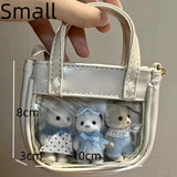 Uakiss Transparent Pocket Kawaii Doll Mini Itabags Y2k Lolita Pain Crossbody Bags PU Leather Cute Cartoon Handbags Japanese Bags Girls