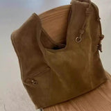 UAKISS  -  Suede Hasp 2025 High Quality Autumn Designer Tote Bag Solid Color High Beauty Fashion Handbag Soft Simple Fashion Shoulder Bag