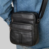 UAKISS  -  New Men's Cow Leather Crossbody Bag Man Shoulder Bag Casual Male Small Simple Bag For Men