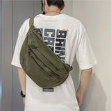 UAKISS  -  Vintage Canvas Y2k Chest Bags Japanese All Match Trendy Men Shoulder Bag High-capacity Grunge Students Crossbody  for Women