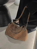 UAKISS  -  Suede Chain Underarm Bag  New High Capacity Designder Bag Vintage Elegant Women Shoulder Bag